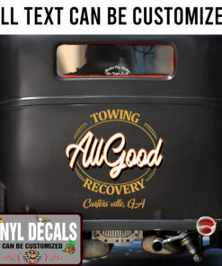 Personalized Towing Recovery Garage Lettering Vinyl Sticker 10368