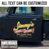Personalized Hotrods Customs Lettering Vinyl Sticker 10622
