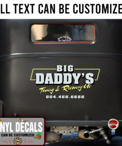 Personalized Towing Recovery Lettering Vinyl Sticker 10857