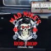 Personalized Iron Cross And Skull Hot Rod Vinyl Sticker 10283