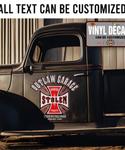 Personalized Iron Cross Genuine Stolen Parts Pinstriping Sticker 11835