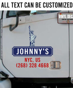 Personalized Truck Company Statue Of Liberty Sticker 11059