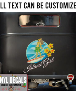 Personalized Island Girl Vinyl Sticker 10516