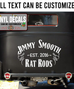 Personalized Jack Daniels Rat Rod Vinyl Sticker 10378