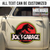 Personalized Jurassic Park Garage Lettering Vinyl Sticker 10850