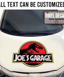 Personalized Jurassic Park Garage Lettering Vinyl Sticker 10850