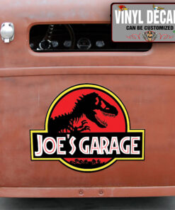 Personalized Jurassic Park Garage Lettering Vinyl Sticker 10850