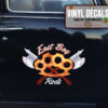 Personalized Knuckle And Crossing Axe Lettering Sticker 11470