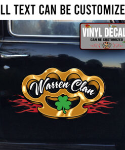Personalized Knuckle And Samrock Lettering Sticker 11473