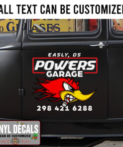 Personalized Kustom Garage Woodpecker Sticker 11213