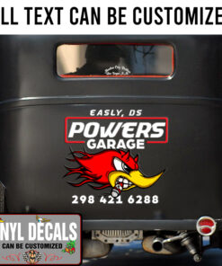 Personalized Kustom Garage Woodpecker Sticker 11213