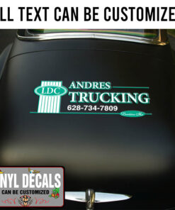 Personalized Trucking Lettering Vinyl Sticker 10686