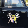 Personalized Lady Luck Hot Rod Vinyl Sticker 10734