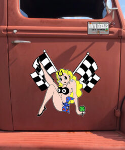 Personalized Lady Luck Hot Rod Vinyl Sticker 10734