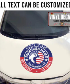 Personalized United State Flag Usdot Truck Sticker 10931
