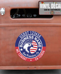 Personalized United State Flag Usdot Truck Sticker 10931