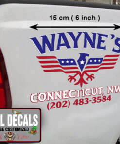 Personalized Us Eagle And Flag Sticker 11043