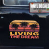 Personalized Living The Dream Camping Van Sticker 11476