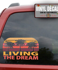 Personalized Living The Dream Camping Van Sticker 11476