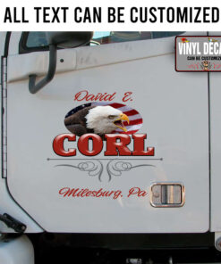 Personalized Us Eagle Patriot Lettering Sticker 11077