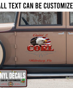 Personalized Us Eagle Patriot Lettering Sticker 11077