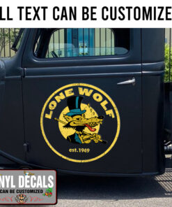 Personalized Lone Wolf Lettering Sticker 11437