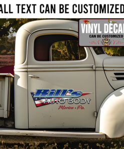 Personalized Us Flag Auto Body Lettering Sticker 11752