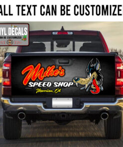 Personalized Lone Wolf Lettering Truck Tailgate Decals 11139