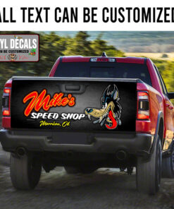 Personalized Lone Wolf Lettering Truck Tailgate Decals 11139