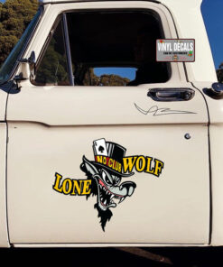 Personalized Lone Wolf Lettering Vinyl Sticker 10741