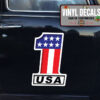 Personalized Usa Number 1 Motorcycle Sticker 11050