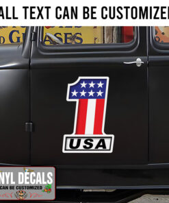 Personalized Usa Number 1 Motorcycle Sticker 11050