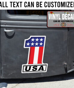 Personalized Usa Number 1 Motorcycle Sticker 11050