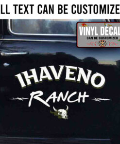 Personalized Long Horn Ranch Vinyl Sticker 10470