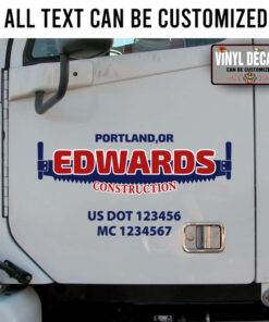 Personalized Usdot Construction Company Sticker 11071