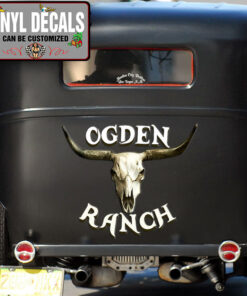 Personalized Long Horn Ranch Vinyl Sticker 10501
