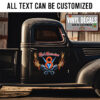 Personalized V8 And Crossing Piston Sticker 11897