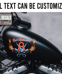 Personalized V8 And Crossing Piston Sticker 11897