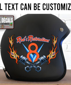 Personalized V8 And Crossing Piston Sticker 11897