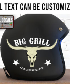 Personalized Long Horn Skull Farm Sticker 11985