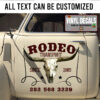 Personalized Long Horn Skull Lettering For Farm Truck Sticker 11104