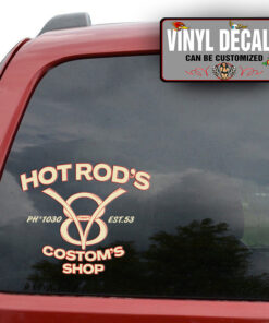 Personalized V8 Custom Shop Lettering Sticker 10944
