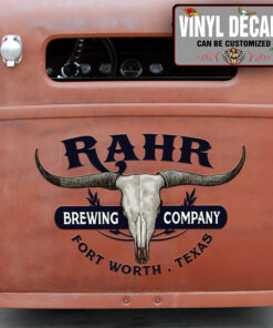 Personalized Long Horn Skull Lettering For Farm Truck Vinyl Sticker 10634