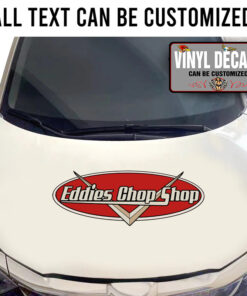 Personalized V8 Emblem Hot Rod Lettering Vinyl Sticker 10776