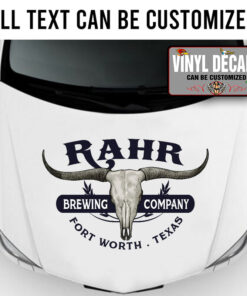 Personalized Long Horn Skull Lettering For Farm Truck Vinyl Sticker 10634