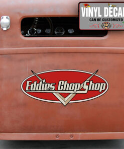 Personalized V8 Emblem Hot Rod Lettering Vinyl Sticker 10776