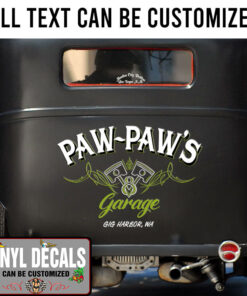 Personalized V8 Engine Piston Pinstripping Vinyl Sticker 10362