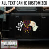 Personalized Lucky 13 And Checker Flag Sticker 11887