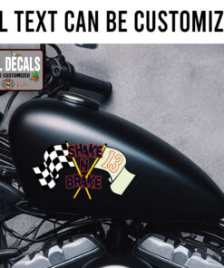 Personalized Lucky 13 And Checker Flag Sticker 11887