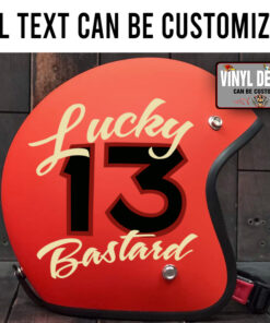 Personalized Lucky 13 Bastard Motorcycle Helmet Sticker 11810